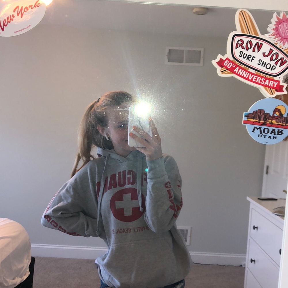 lifeguard myrtle beach grey hoodie